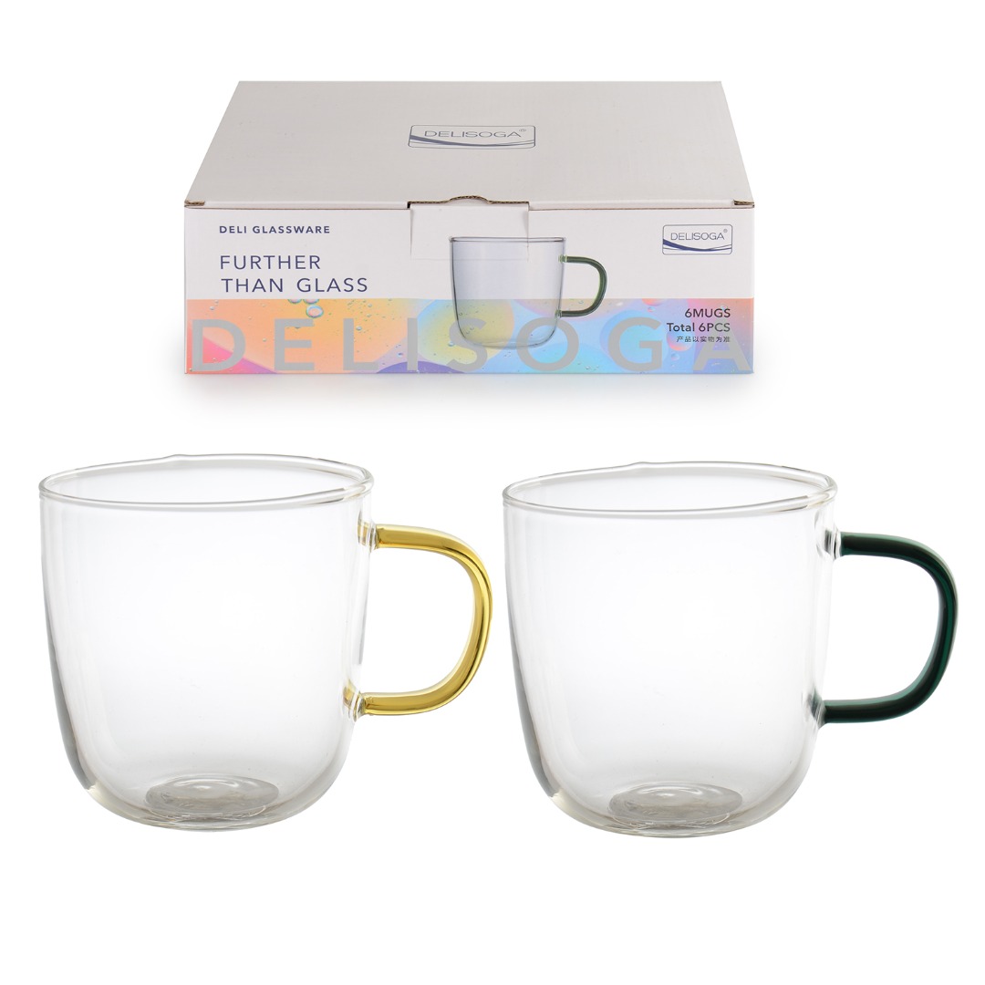 GPZB105-1/L6C RENKLI KULPLU CAM KUPA 320ml (ADET)