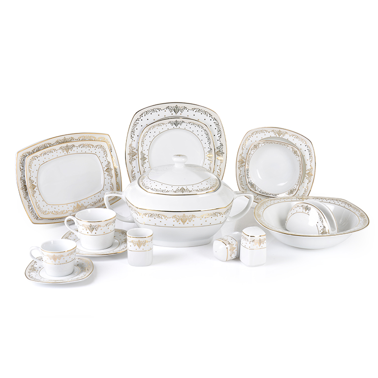 NSQ84 84PARCA #CREAM OG-24626# KARE YEMEK TK