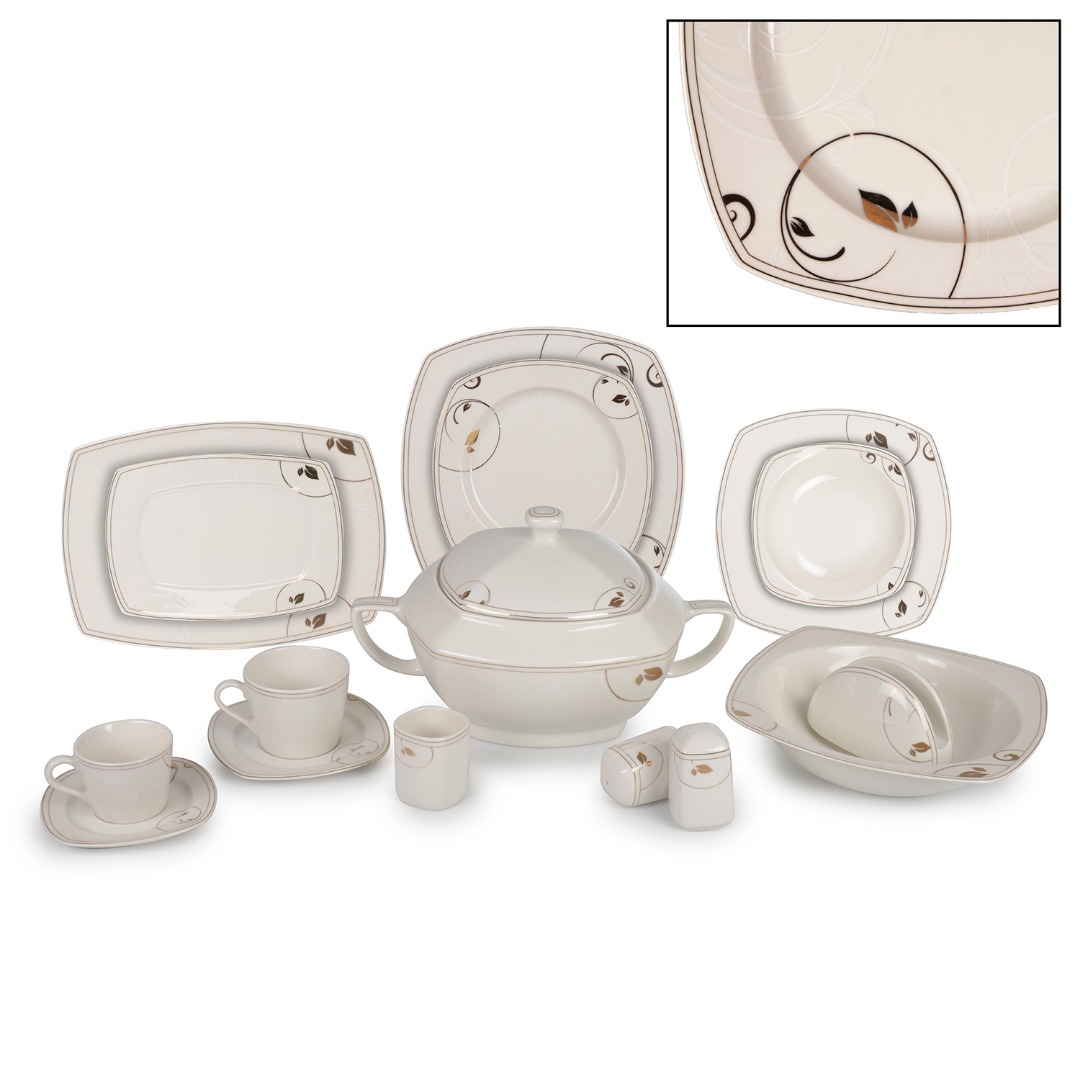 NSQ84 84PARCA #CREAM OG-24587# KARE YEMEK TK