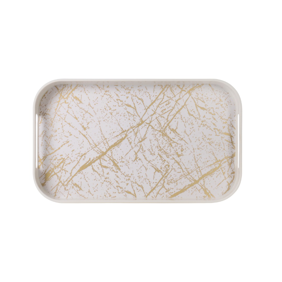 19x32 CM ALTIN MERMER DESEN KAYDIRMAZ MELAMIN TEPSI