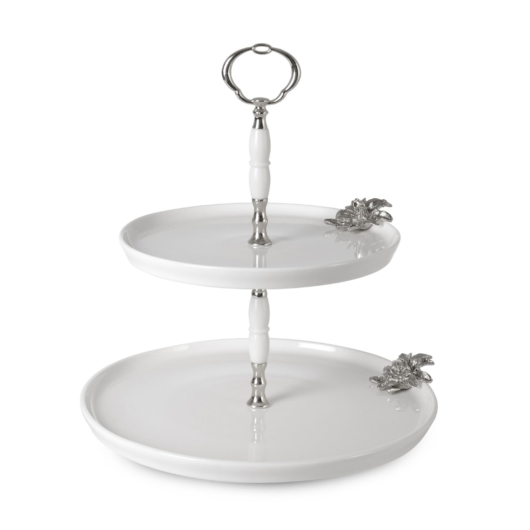 GUMUS CICEKLI TOLEDO KATLI TABAK 20CM+26 CM