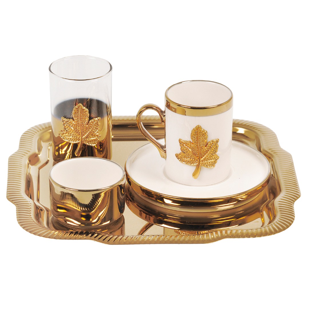 10 PRC TEPSILI SUNUM SETI YAPRAK GOLD