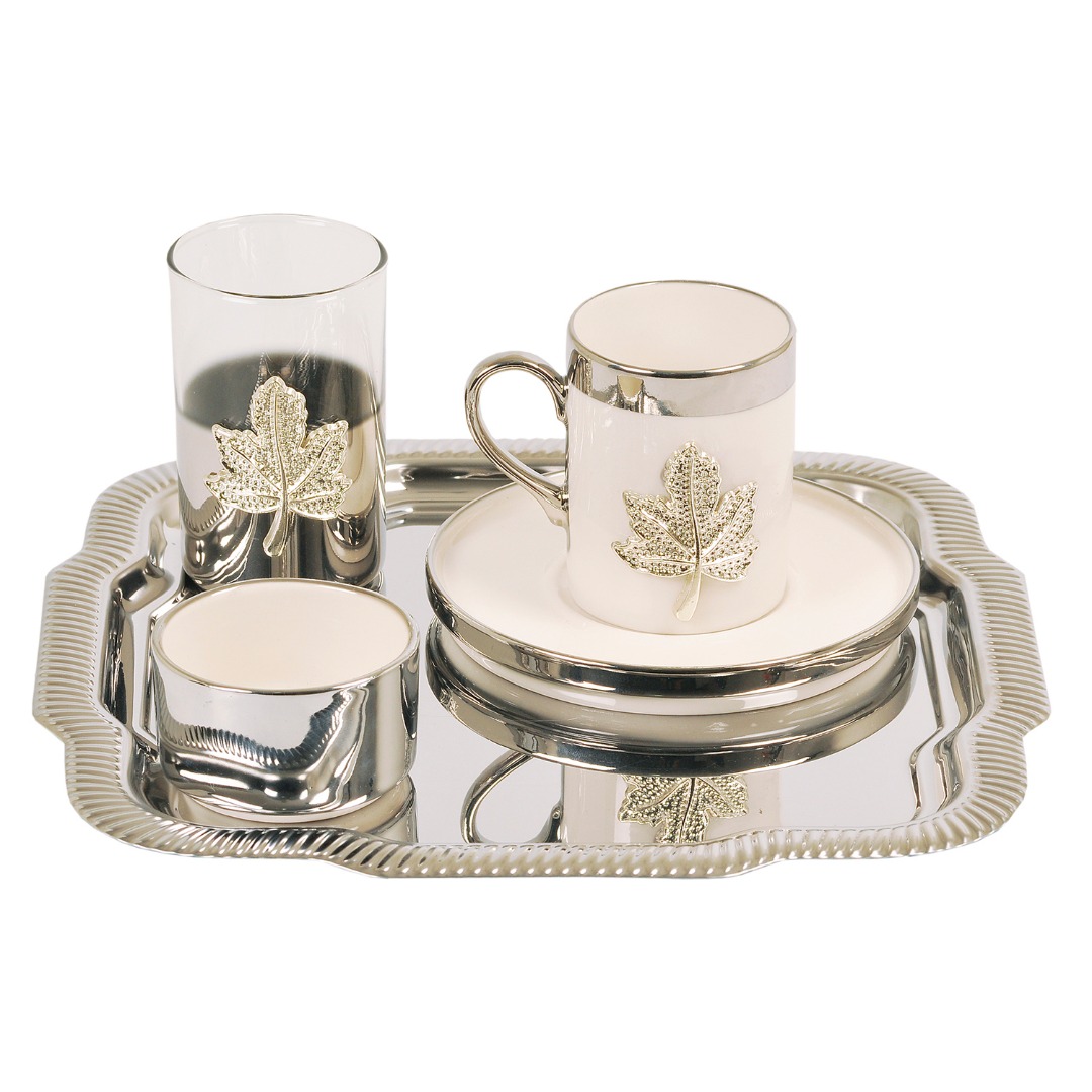 10 PRC TEPSILI SUNUM SETI YAPRAK SILVER