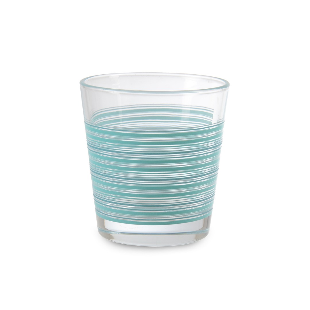 TY1628T CAM BARDAK MAVI CIZGILI DESEN 280 ML